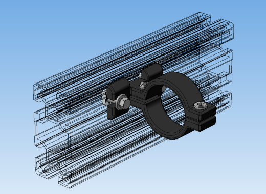 将管道d40纵向固定到铝型材上的支架缩略图